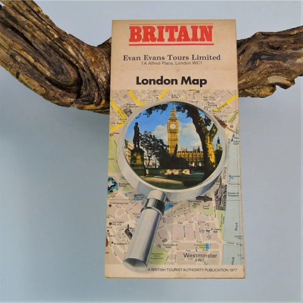 Fold Out London Map Vintage 1977 British Tourist Authority Publication